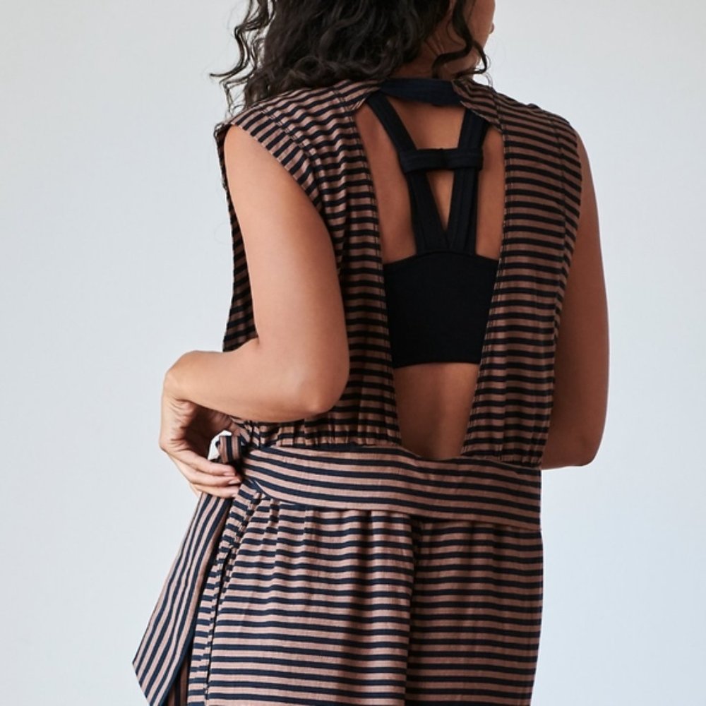 New Free People Find The Chi Striped Onesie Jumpsuit - Picture 7 of 15